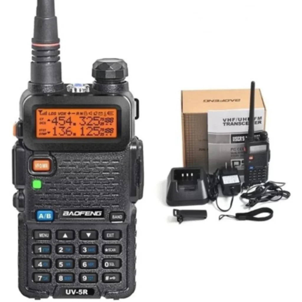 Rádio Comunicador Dual Band Uhf Vhf Uv-5r HT Fm Fone cherry