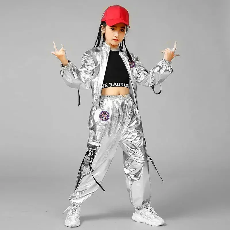 2021 New Children Jazz Hip Hop Performance Costume Girls Boys Street Dance Suit Models Catwalk Drum Set Costumes Rave Outfit