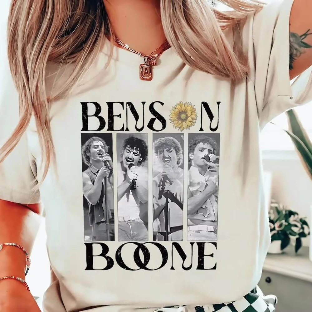 2026 Music Artist Portrait Unisex T‑Shirt Front Split Panel Singer Graphic Sunflower And Big Letter Cotton Short Sleeve Fan