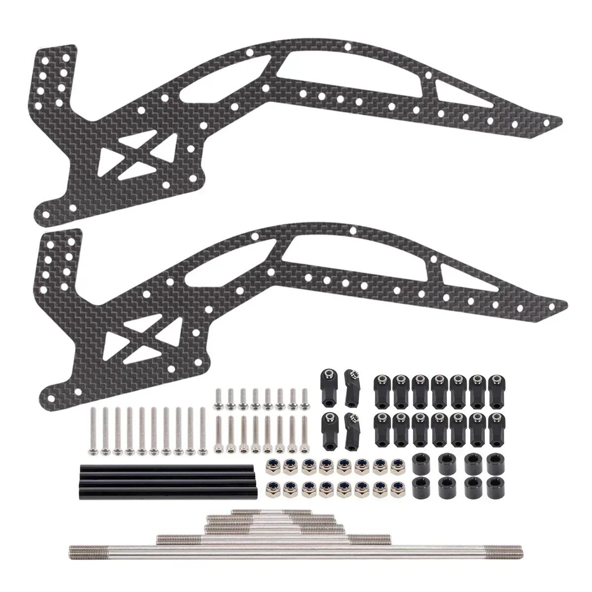 4.1mm podwozie gąsienicowe z włókna węglowego z linkami ustawionymi na 1/10 RC Rigs Capra F9 przesunięta oś portalowa 1.9S MOA Sporty Comp buduje DIY