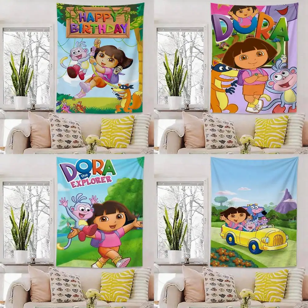 Cute D-Dora The E-Explorer Flag Outdoor Decorations for Bedrooms Home Decor Items Decoration Banners