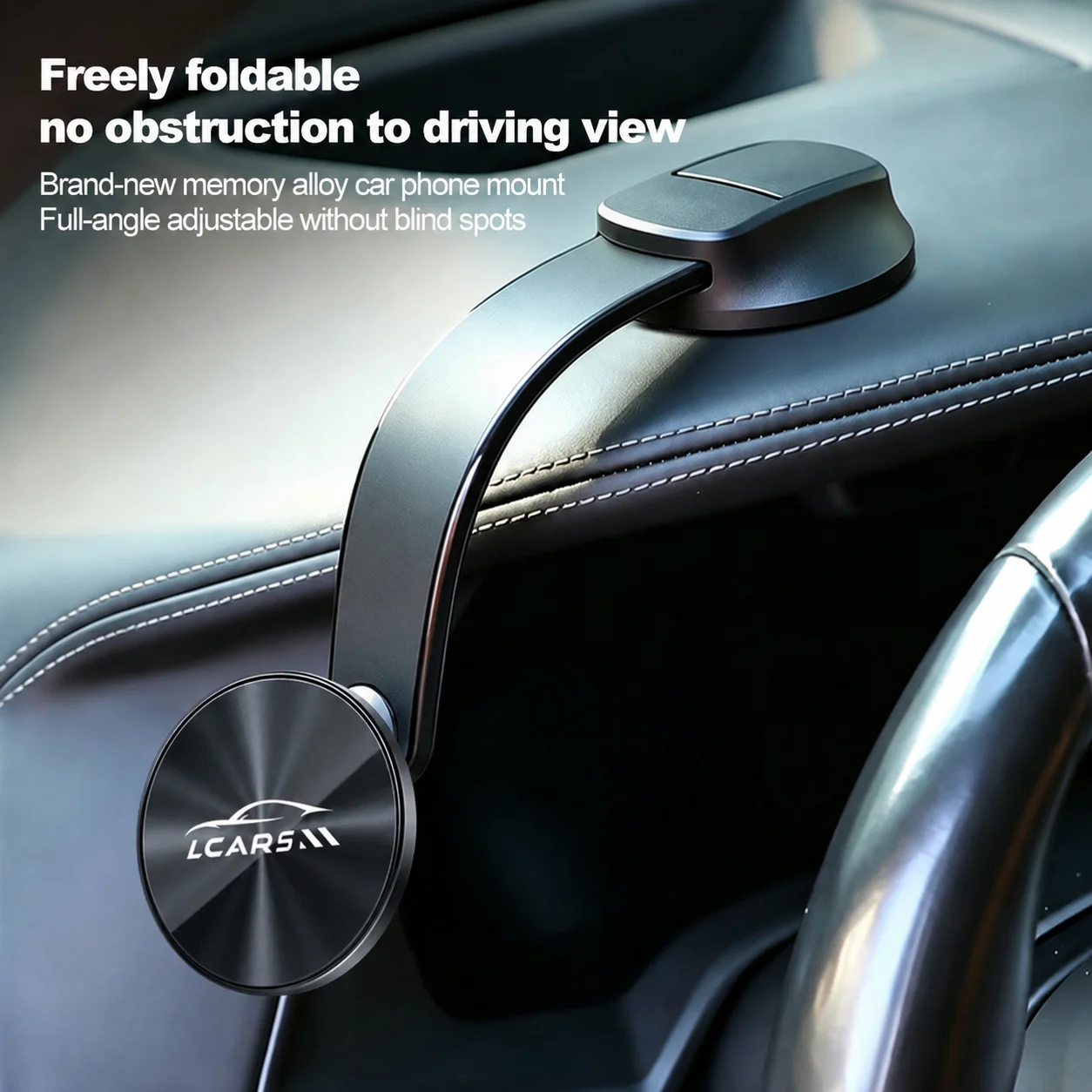 Lcars Suction Cup Foldable Car Magnetic Phone Holder, Memory Alloy Universal Bendable Dashboard Adhesive Strong Magnetic Navigation Support Stand, Won'T Fall Off on Bumpy Roads