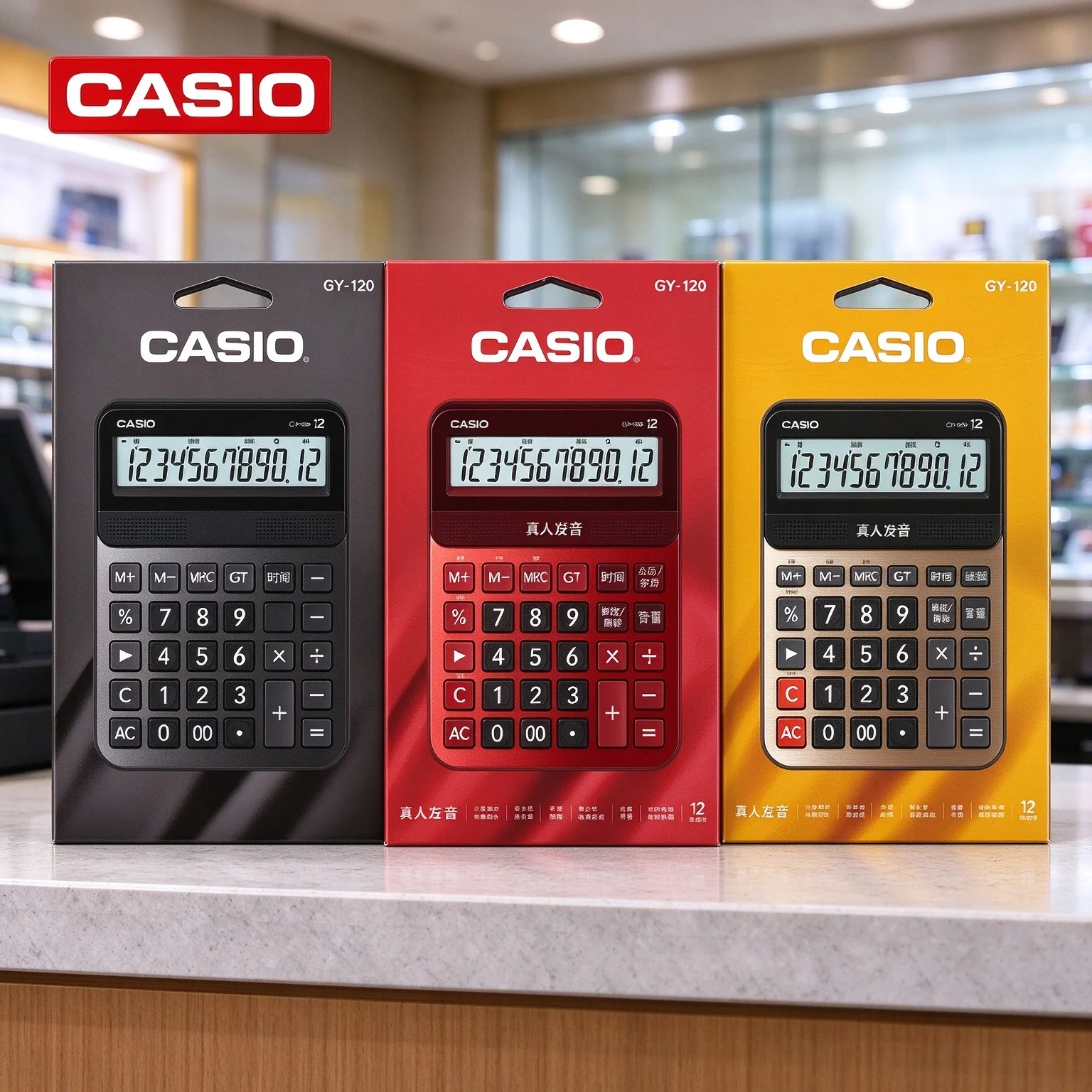 Casio GY-120 DY-120 Desktop Office Calculator Solar Dual Power LCD Display for Student Cashier Business Accounting