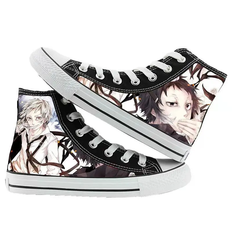 Sapatos de lona casual para homens e mulheres, Dazai Osamu Nakahara Chuuya, anime estudantil, teengers, plus size 35-44