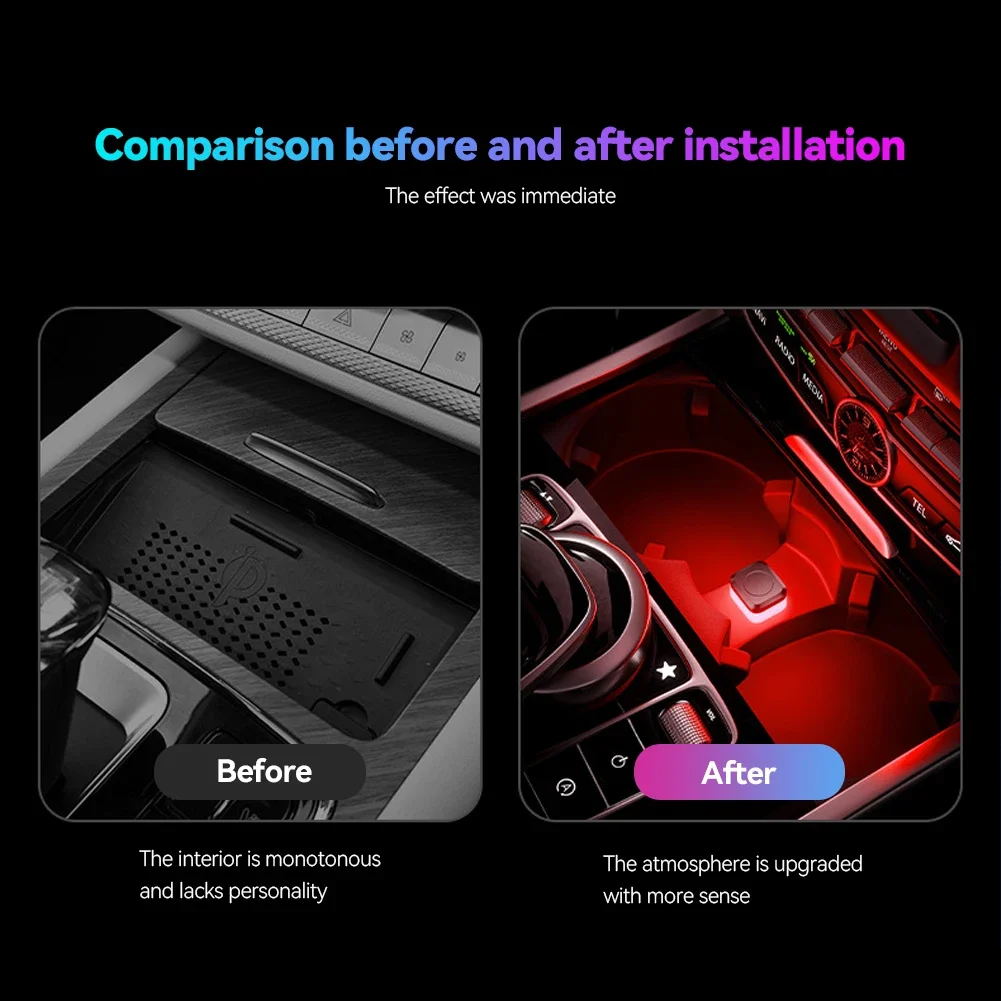 Nuevo USB Universal luz de ambiente ambiental Interior de coche luces de señal LED lámpara de lectura automática decoraciones accesorios de Interior