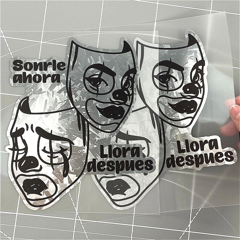 1 STÜCK Sohn Nause Ahora Llora Des Video Spanischer Stil Autoaufkleber Lustig für Autofenster Windschutzscheibe Moto Helm Box Wasserdichter Vinyl-Aufkleber