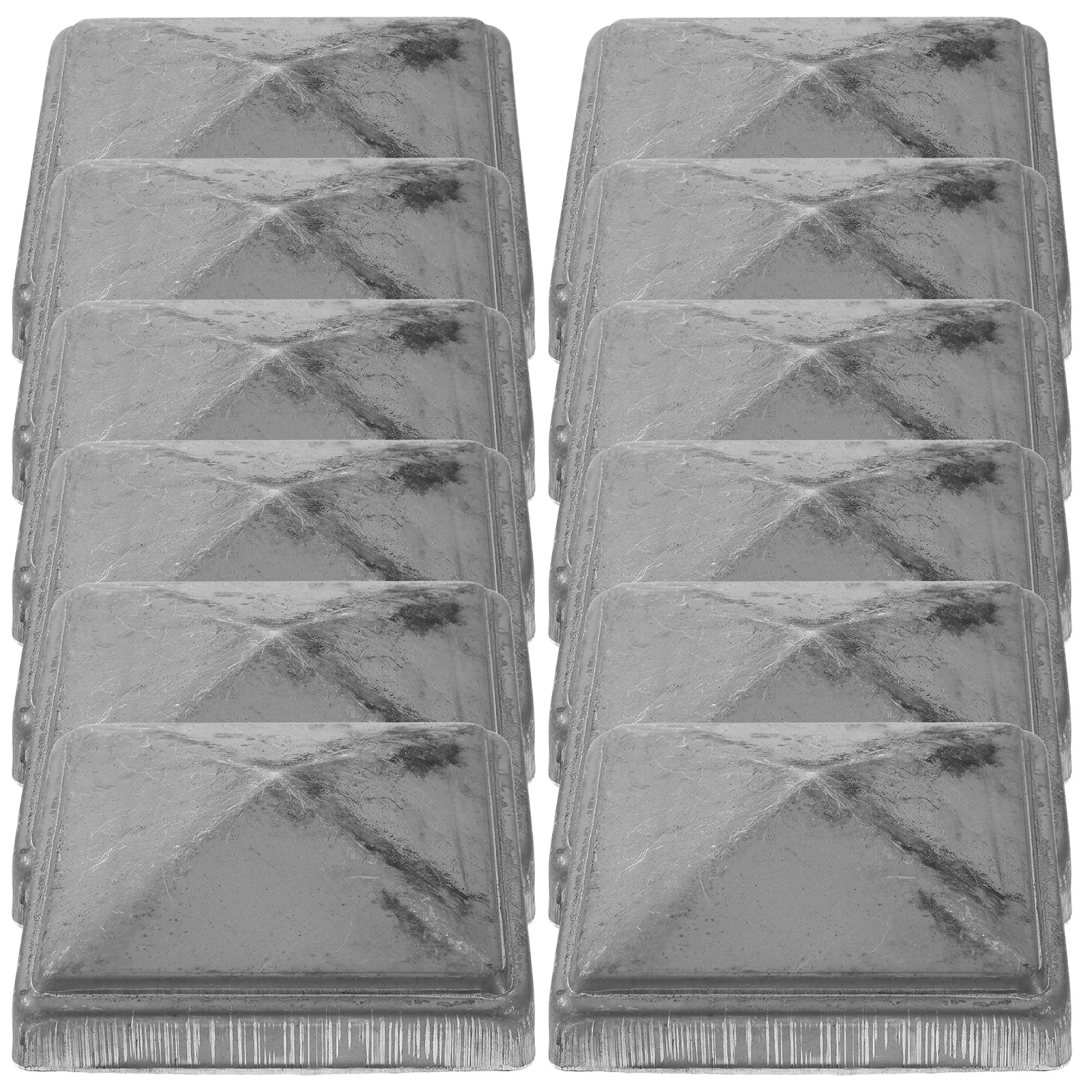 12 قطعة قبعات عمود السياج المعدني الهرم مستطيل يغطي واقية الحديد آخر قبعات ل سياج سطح السفينة ساحة الدرابزين عمود غطاء حديد #3