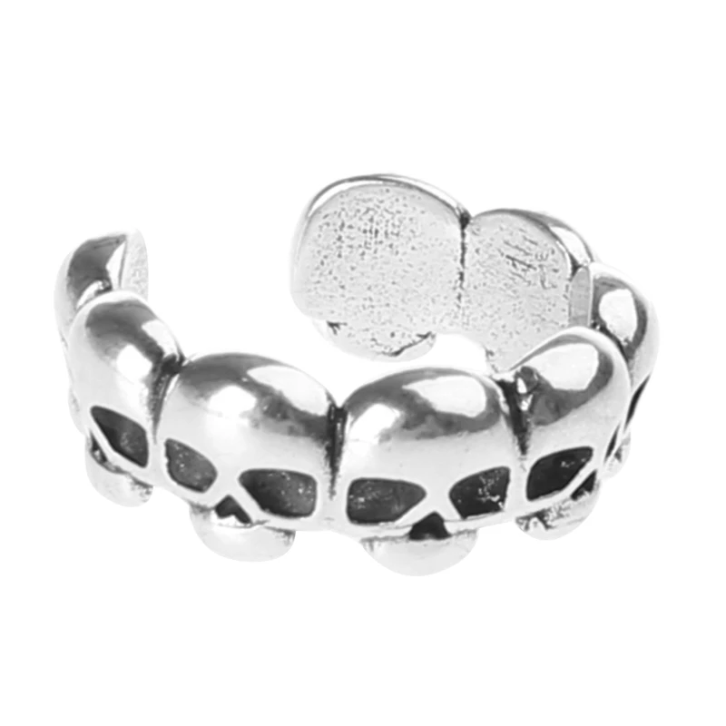 

E0BF Ear Cuffs Skull Heads Ear Clip Fashionable Ear Jewelry Gothic Cuff Earring