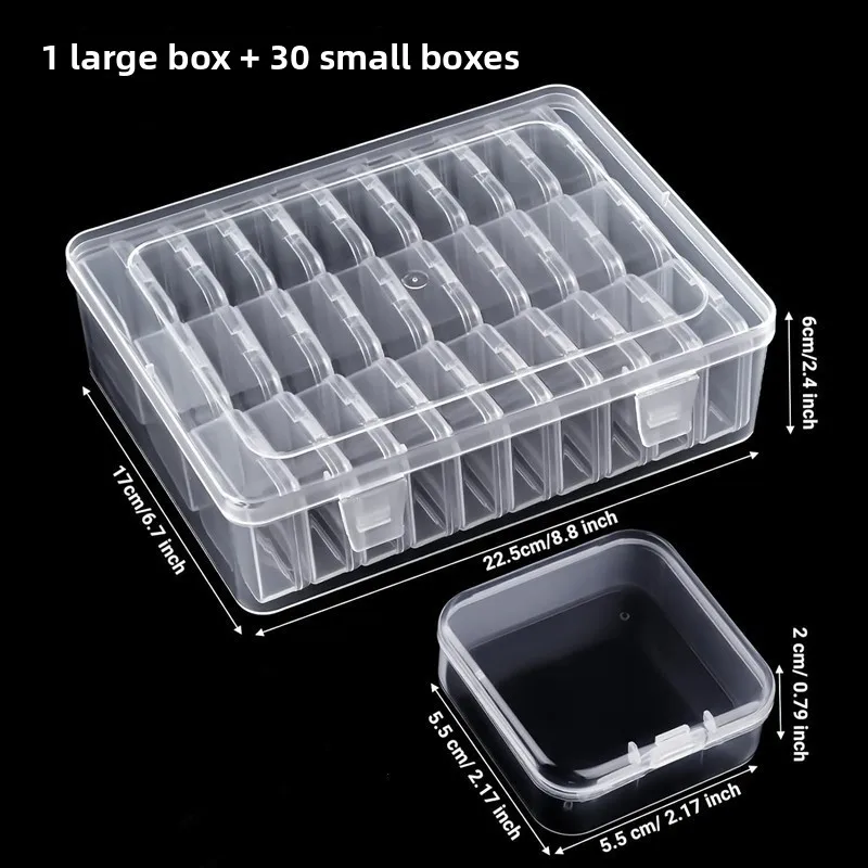 

Transparent Diamond Beads Accessories Storage Box Nail Art Jewelry Organizer Plastic Desktop Container Bead Labeling