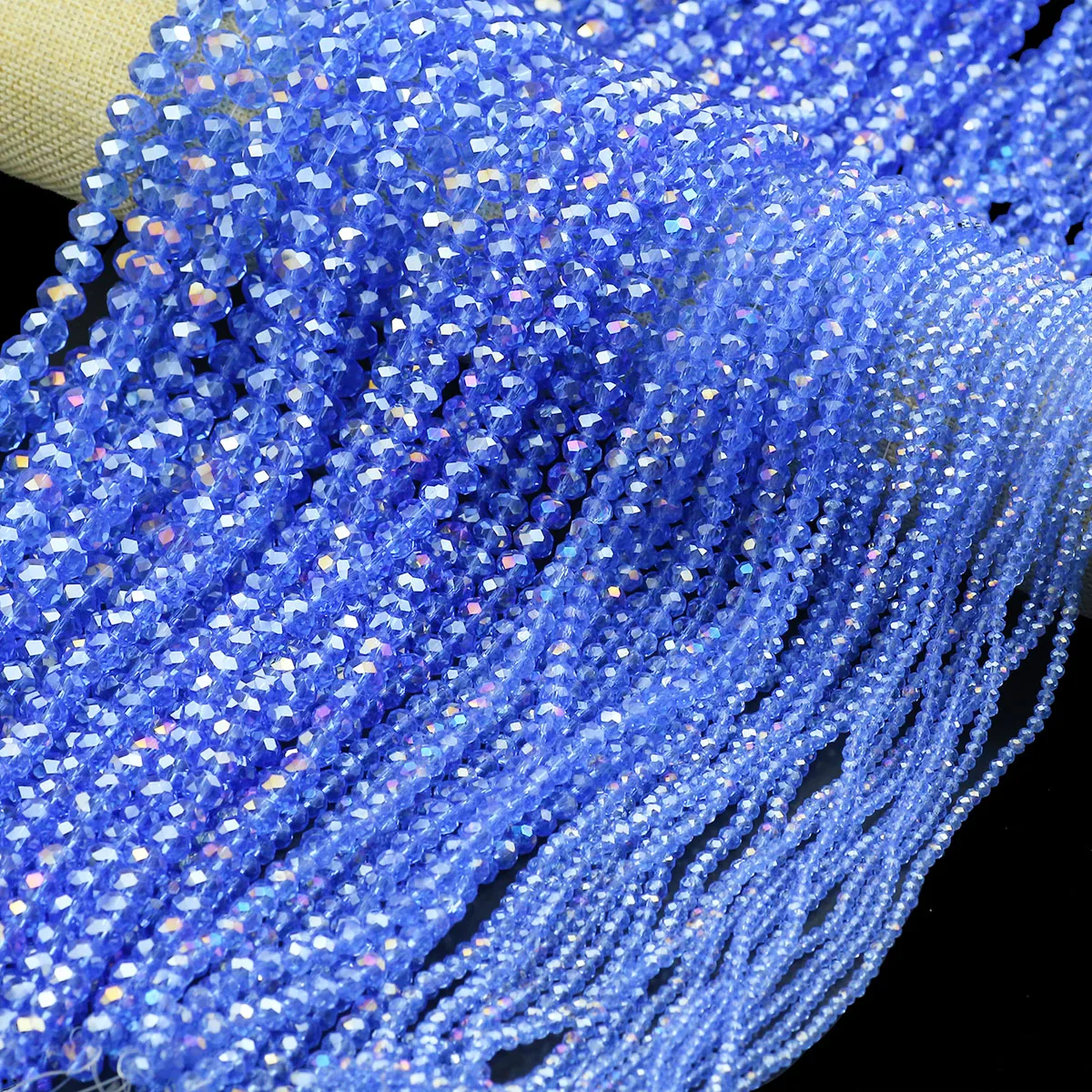 Flat Round Austrian Crystal Light Blue AB Color Loose Beads 2/3/4/6/8/10mm for Jewelry DIY Earrings Bracelet Pendant Accessories