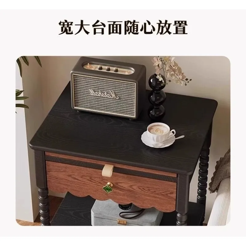

Solid Wood Vintage French American Style Sofa Table-Elegant Storage Nightstand and Stylish Living Room Accent Bedroom Furniture