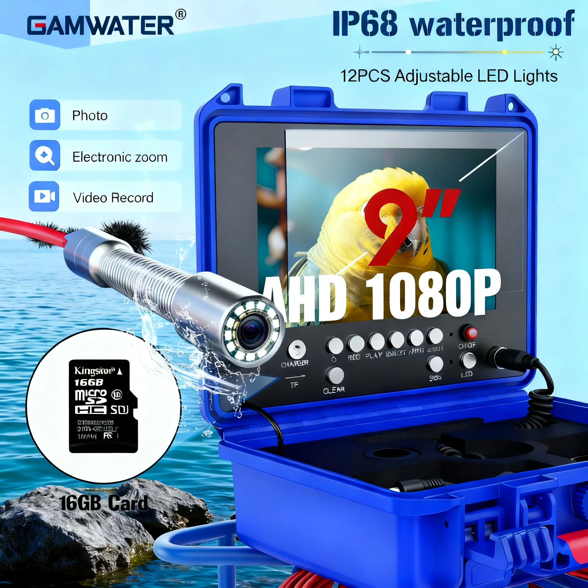 

Sewer Pipe Inspection Camera high - definition with 512Hz Auto Leveling 23mm IP68 Waterproof Camera and 4500mAh lithium battery