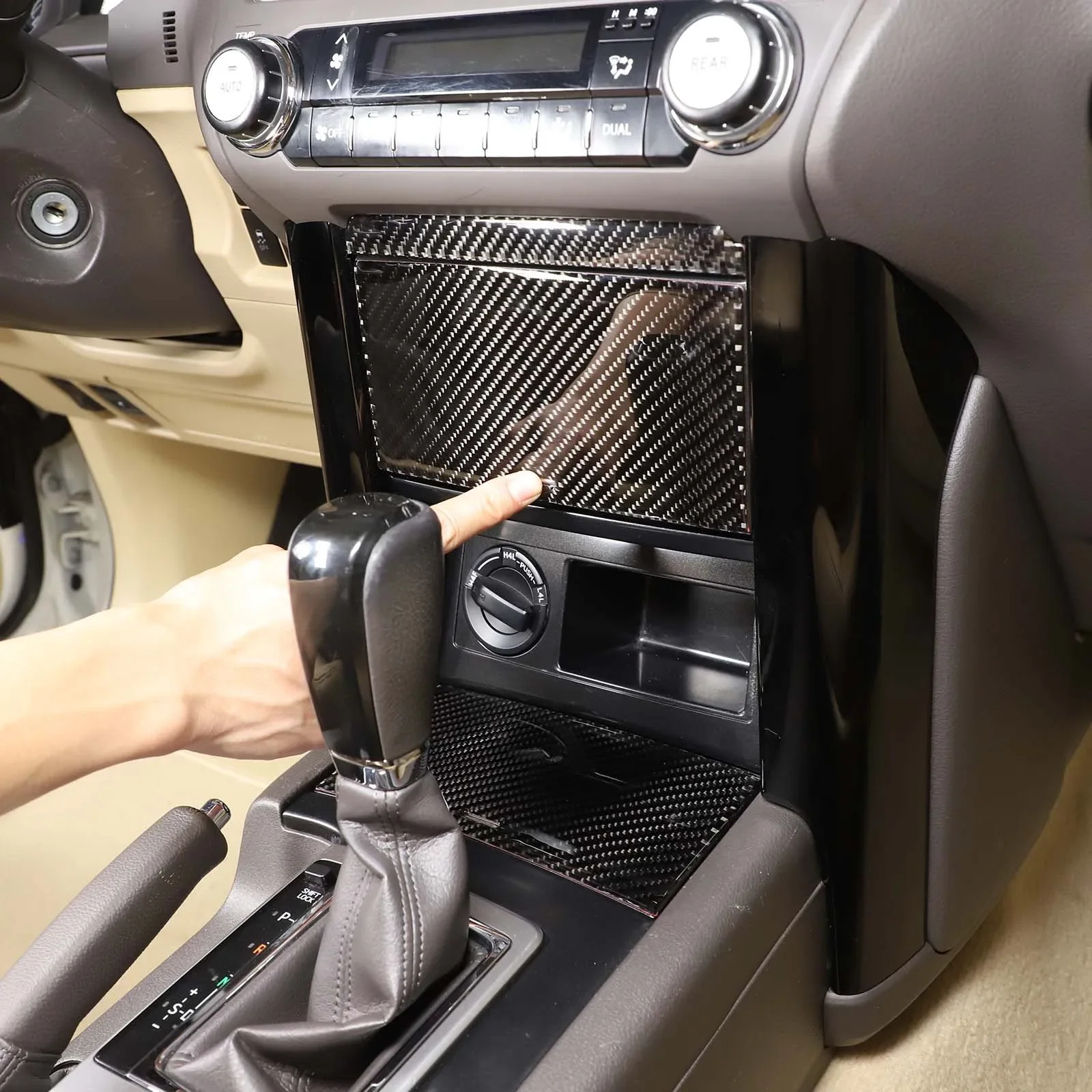 For Toyota Land Cruiser Prado FJ150 150 2010-2017 Soft carbon fiber Car Interior Frame Trim Sticker Car Accessories