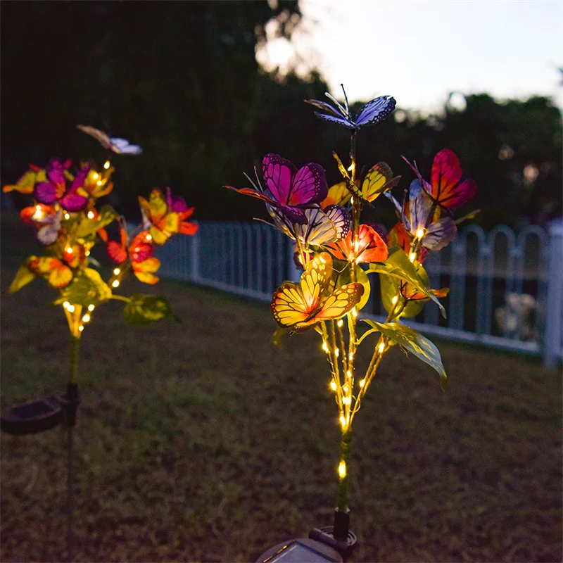 Solar Butterfly Outdoor Lamp Stair Fence Patio Garden Decor Courtyard Villa Driveway Path Pedestrian Passage Light Balcony Light