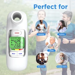 Peak Flow Meter Digital Home Spirometer with Bluetooth for Asthma COPD Test PEF and FEV1 Smart Personal Portable Espirometer