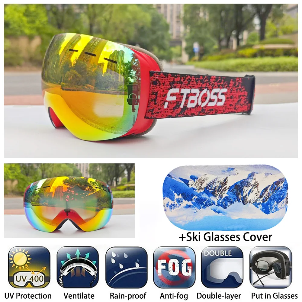 Ski Glasses Spherical Glasses Glasses Cover Snowboard Goggles Winter All Day Skiing Glasses Windbreak UV400 Brand Goggles 2025