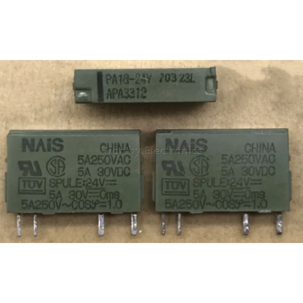 Free shipping  10pcs/lot   PA1A-24V PA1AS-24V APA3312 APA3352 4PIN 5A Relay