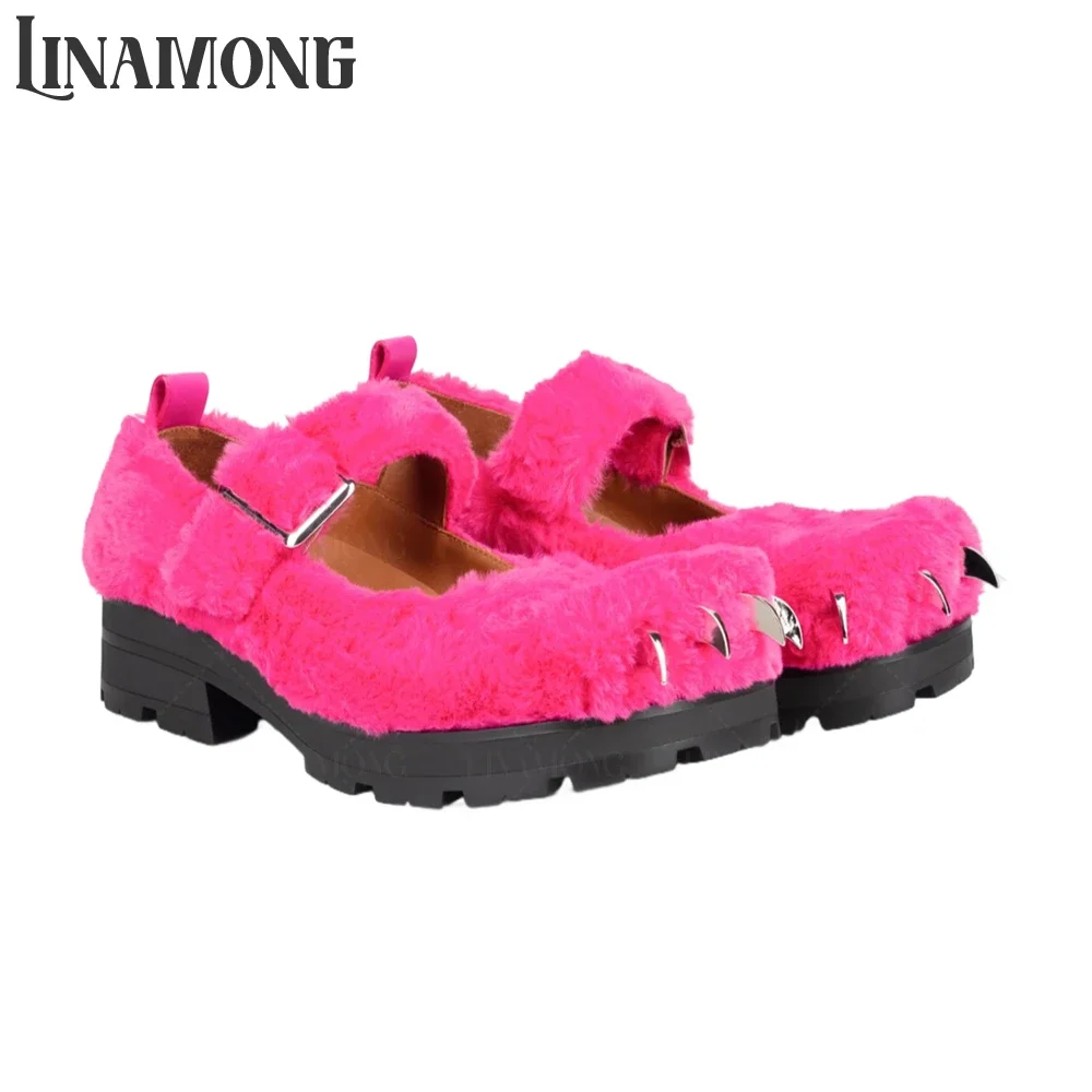 

Claw Imprint Buckle Loafers Square Toe Low Heels Leather Men Shoes Mary Jane Straps Designer Thick Sole Belt Buckle Dress Shoes