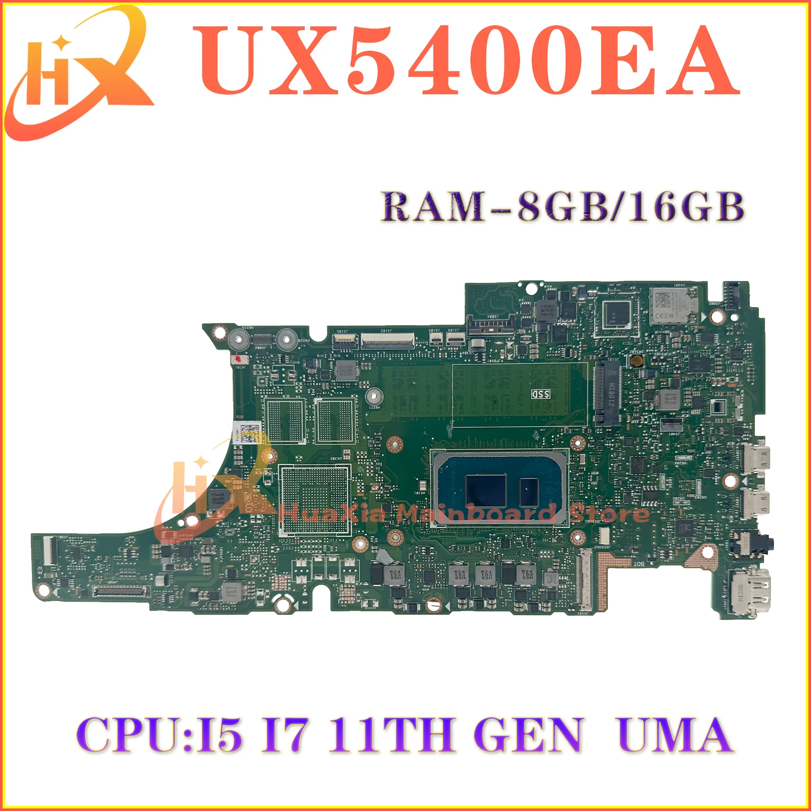 KEFU Mainboard UX5400E For ASUS UX5400EA BX5400EA UX5400EG RX5400EG BX5400EG Laptop Motherboard i5 i7 11th RAM-8GB/16GB UMA/V2G