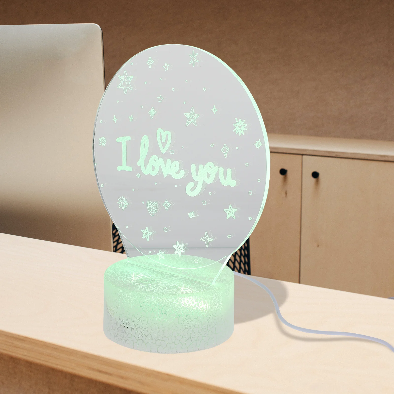 1Set Creative LED 3D Table Lamp Small Night Light Decorative Household Vision Long Service Life Fine Workmanship Good Texture