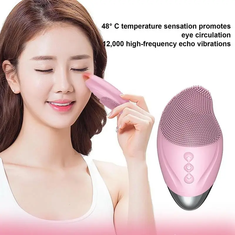 Brosse nettoyante pour le visage en silicone souple, aste, vibrante, étanche, outil de soins de la peau pour un nettoyage en profondeur et un raffermissement