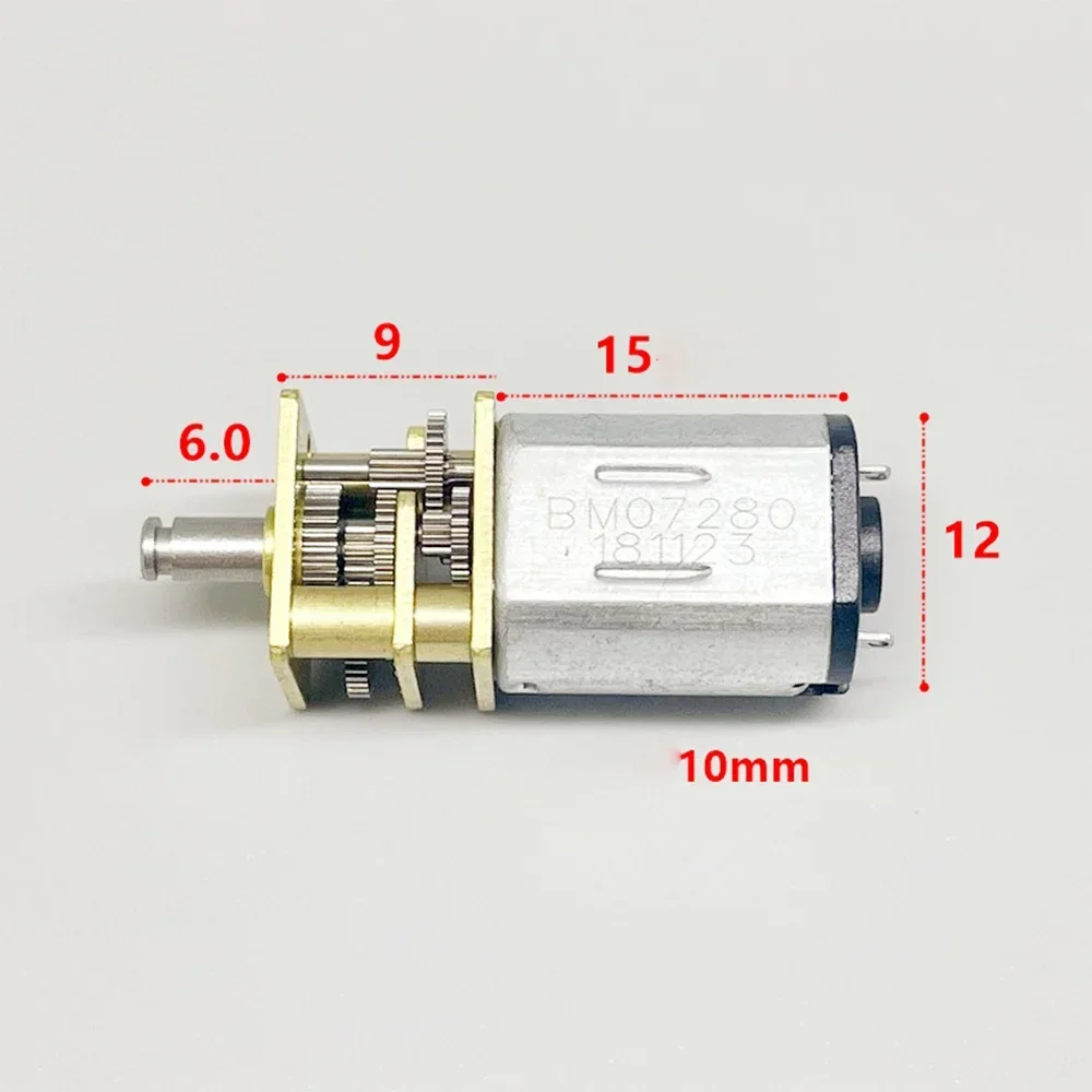 Micro N20 Gear Motor DC 3V 5V 6V 21RPM-48RPM Slow Speed Miniature Precision Full Metal Gear Reducer Box for Robot Car Toy