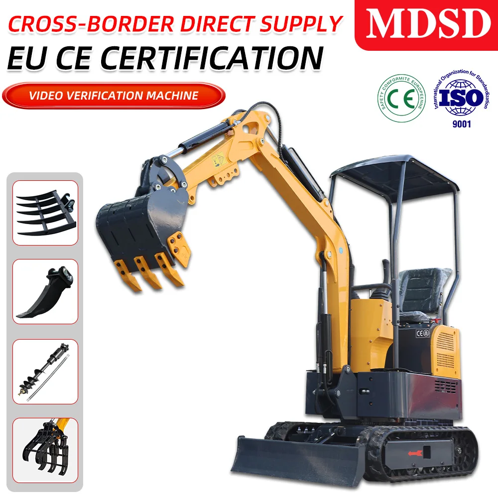 미니 유압 크롤러 굴삭기 0.8-2톤 농장 과수원용 소형 굴착기 2톤 가정용 미니 굴삭기 EPA 유로 5 맞춤형