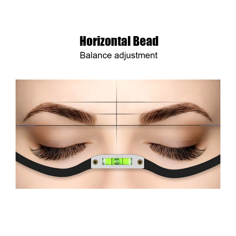 PMU Horizontal Eyebrow Ruler with Level, Adjustable Brow Mapping Arch Tool for Permanent Makeup, Microblading & Tattoo Design