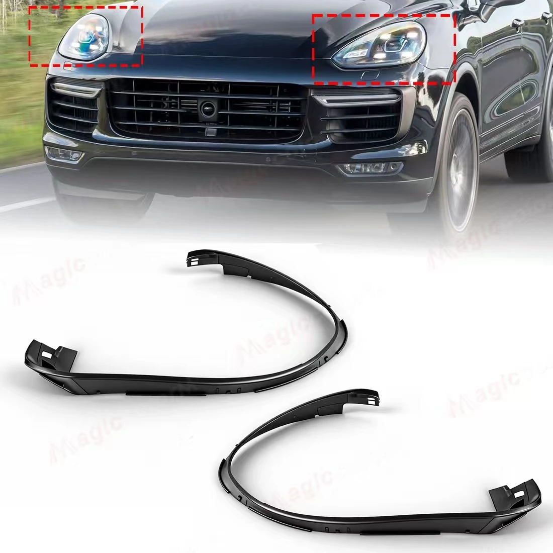 For Porsche Cayenne 2015 2016 2017 2018 Headlamp Decorative Strip Waterproof Trim Headlight Rubber Seal Strip Car Accessories