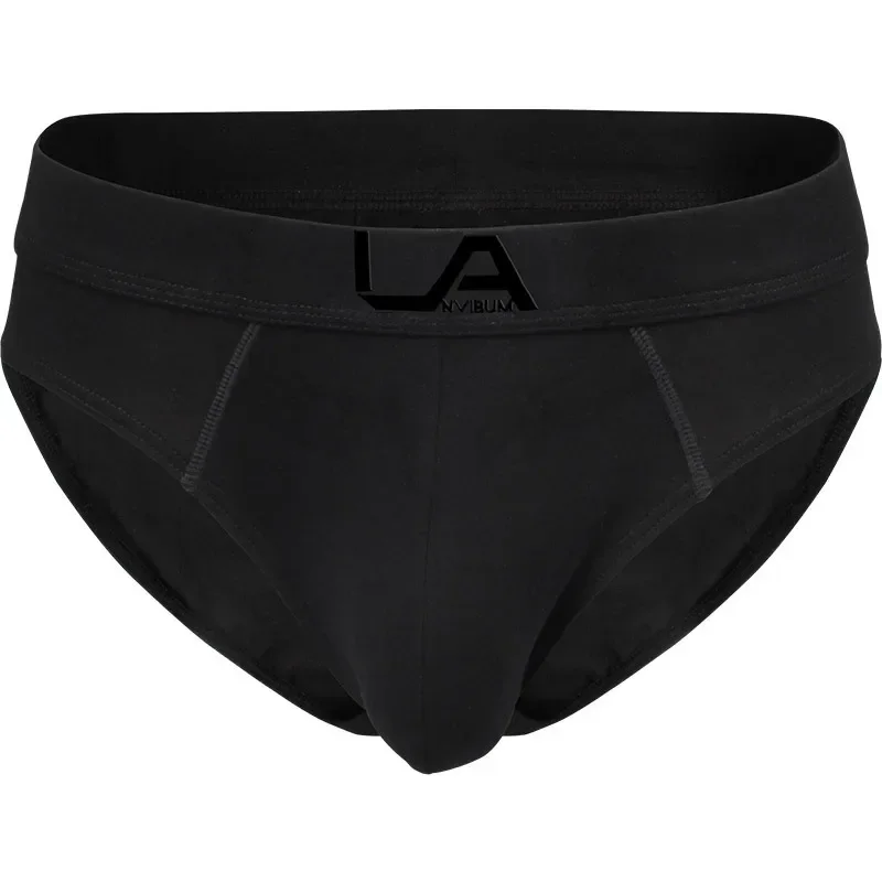 LANVIBUM new men's underwear briefs cotton medium solid color sports briefs