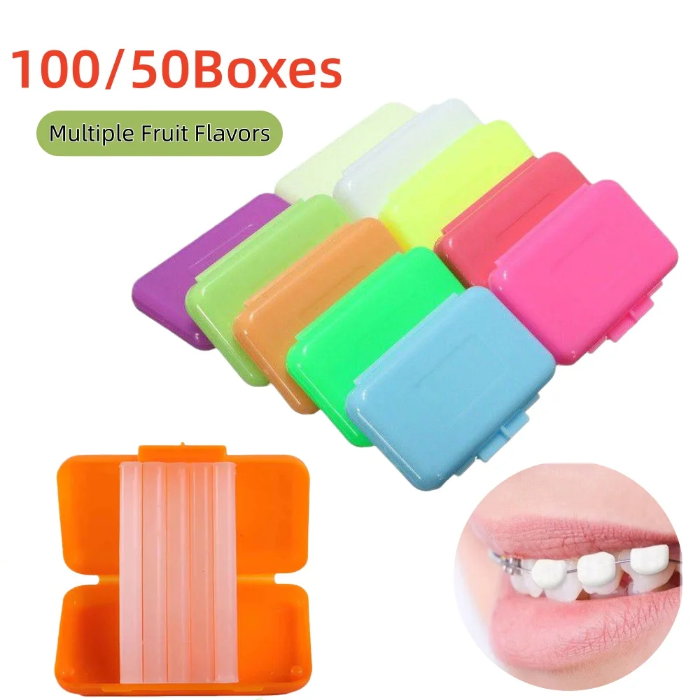 100/50Boxes Dental Orthodontic Relief Wax for Bracket Patient Relief Protect Lips and Gums Irritation Fruit Flavour  Oral Care