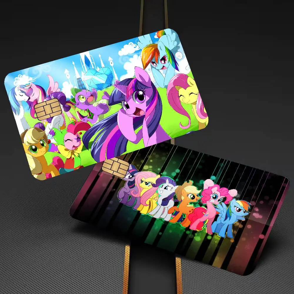 Cute M-My Cartoon P-Pony L-Little Game Anime Sticker Film Skin Cover Case For Small Large No Chip Debit Credit Card Front Side