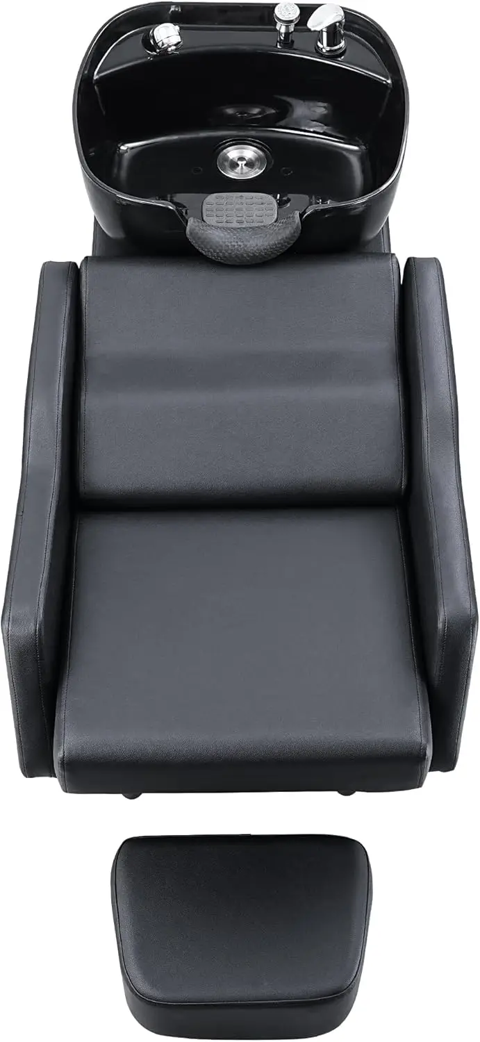 Shampoo Barber Backwash Chair, ABS Plastic Shampoo Bowl Sink Chair for Spa Beauty Salon