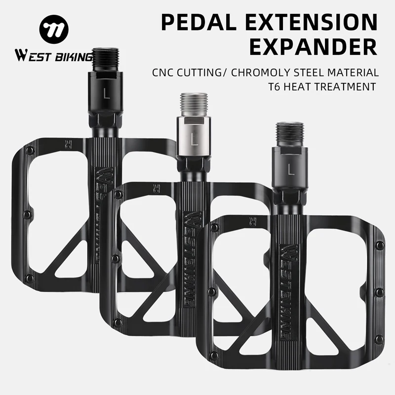

WEST BIKING Steel Bicycle Pedal Shaft Expander Bicycle Pedal Extension Bolt MTB Highway Bicycle Pedal Gasket Bicycle Accessories