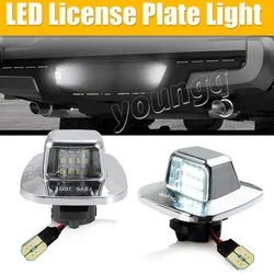 Pair For 88-00 Chevy C/K 1500 2500 3500 LED License Plate Light Chrome Assembly