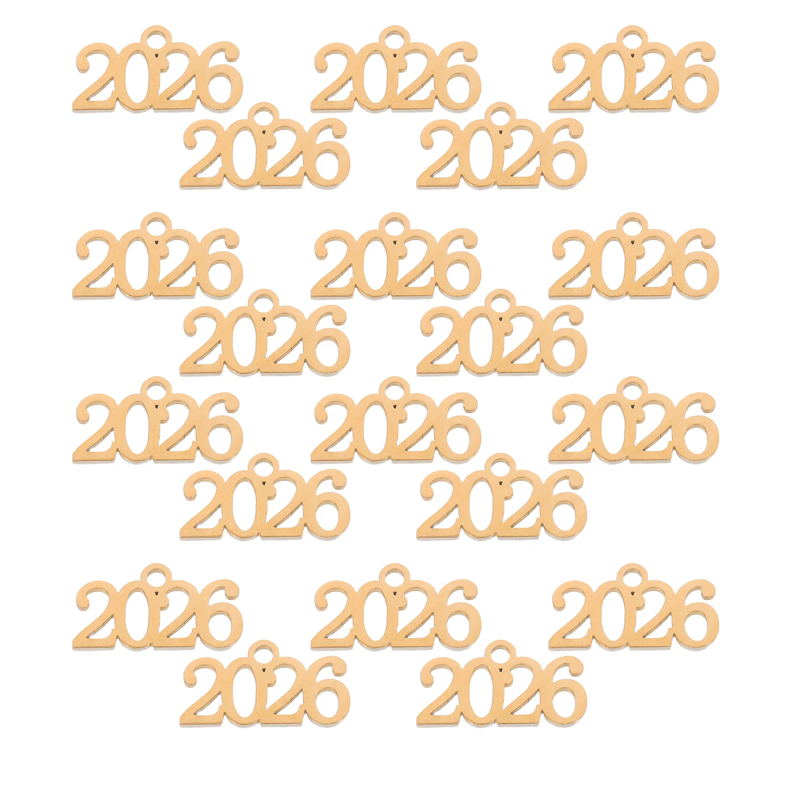 20 pçs ano encantos de aço inoxidável 2026 número pingentes diy jóias descobertas kit para pulseiras colares chaveiro celebração