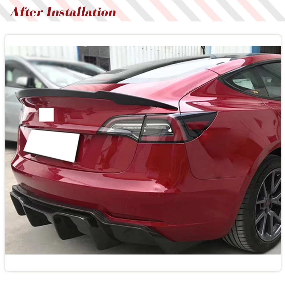 Car Rear Trunk Wings Spoiler For Tesla Model S Sedan 4-Door 2012 - 2019 Car Rear Trunk Boot Spoiler Wings Carbon Fiber / FRP