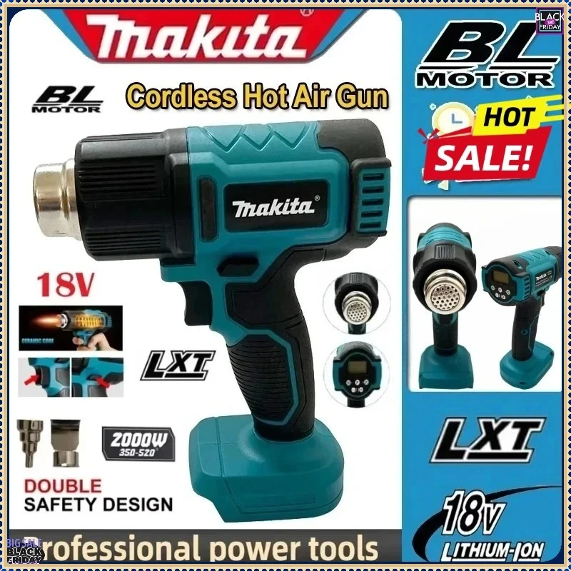 

Makita 550 ° Беспроводной термофен с контролем температуры, LED-дисплеем и функцией пайки, 18В