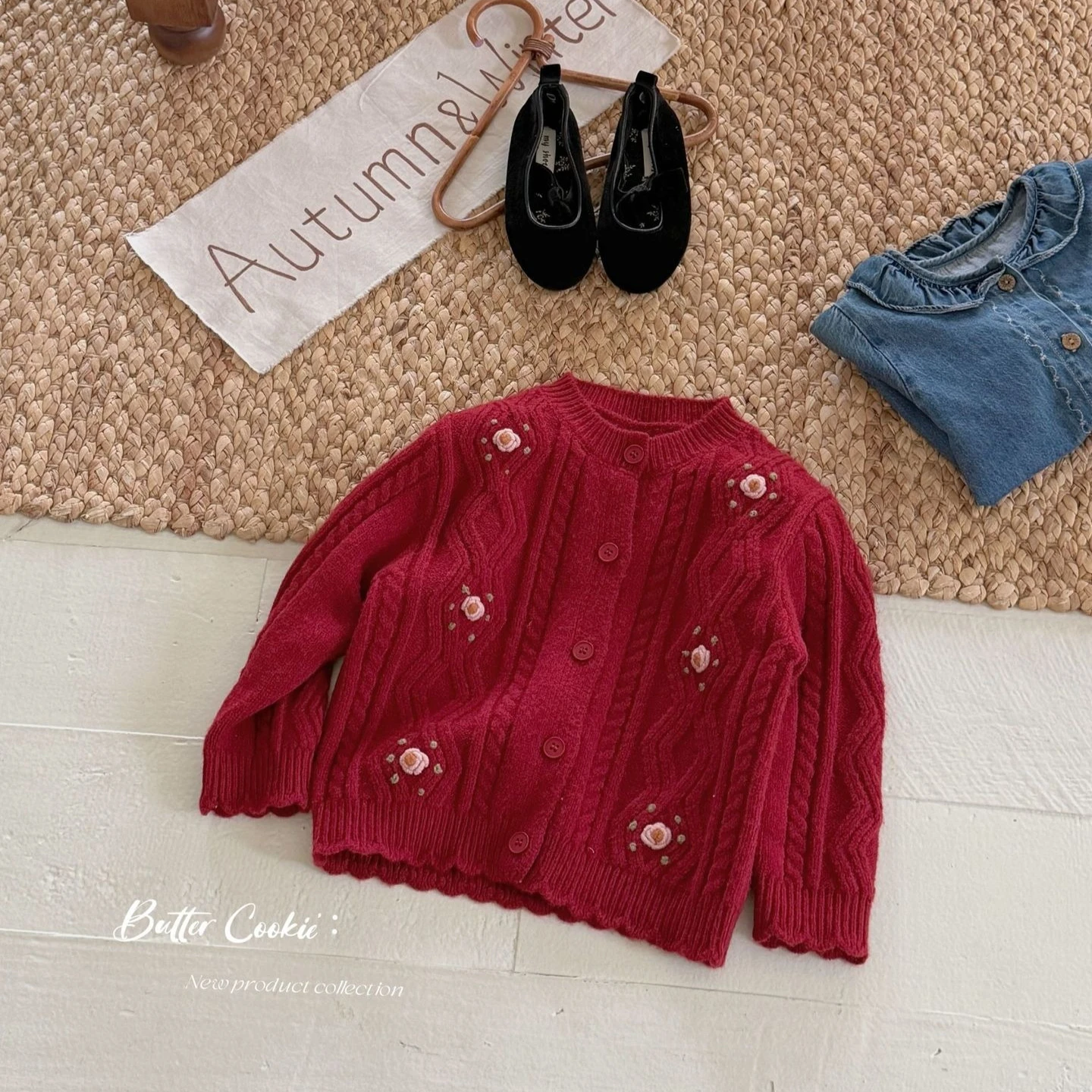 Girls Sweater 2026 Spring and Autumn New Children's Clothing Korean Style Girl Baby Hook Flower Loose Single Breather Sweater