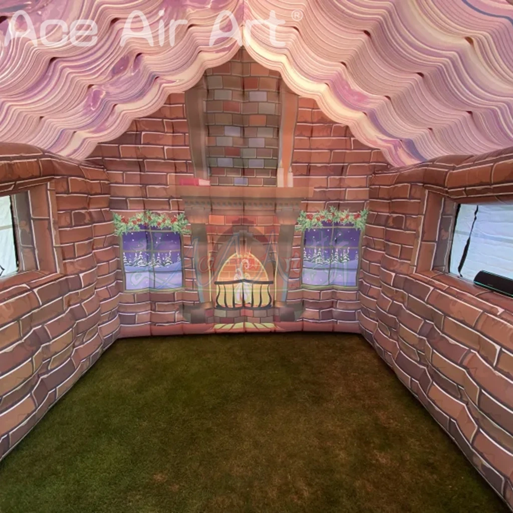 Holiday Inflatable ChristmasTent Inflatable Santa Grotto for Event Inflatable House Tent