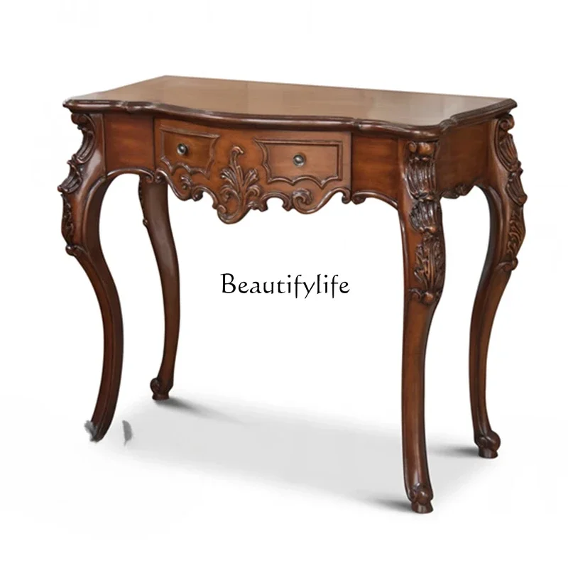 

3 American entrance table American rural solid wood entrance table simple dresser