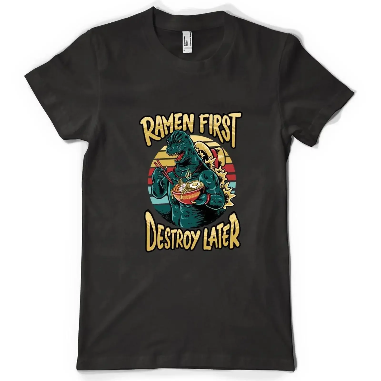 Japanese Noodle Ramen First Destroy Later Personalised Adult T Shirt vintage Washed Top For Everyday Wear Stylish homme
