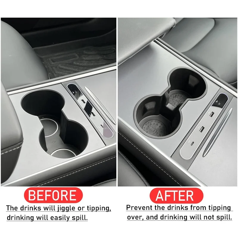 Cup Holder for Tesla Model 3 Model Y 2021 2022 2023 Center Console Slot Slip Limit Clip Water Cup Hoder Insert