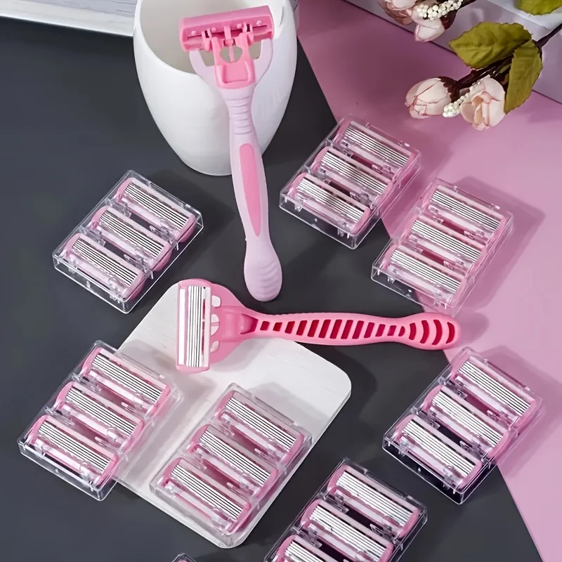 Sicherheitsrasierklingen für Damen, Schönheit, Bikini, Haarentfernung, Rasierklingen-Set, Rasierer, 6-lagige Ersatzköpfe ﻿