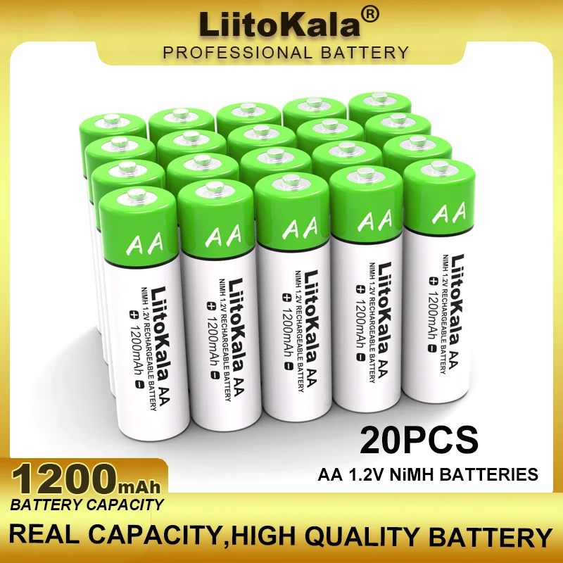 Liitokala New 1.2V AA 1200mAh Ni-MH Rechargeable Battery For Temperature Gun Remote Control Mouse Toy Batteries