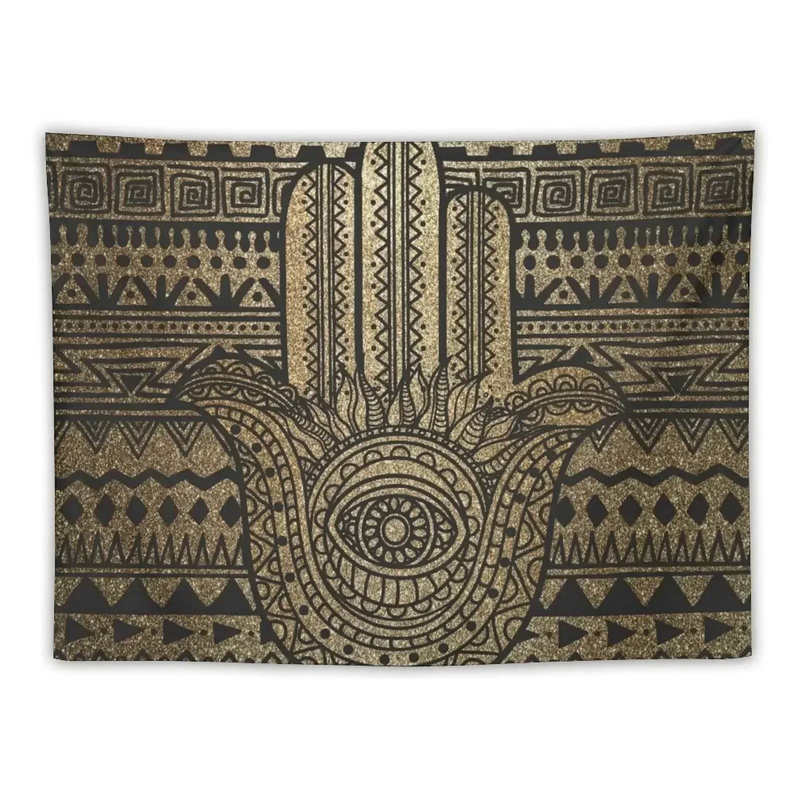 

Native Pattern Golden Hamsa Hand Tapestry Wall Decor Hanging Decorations For Room Tapestry
