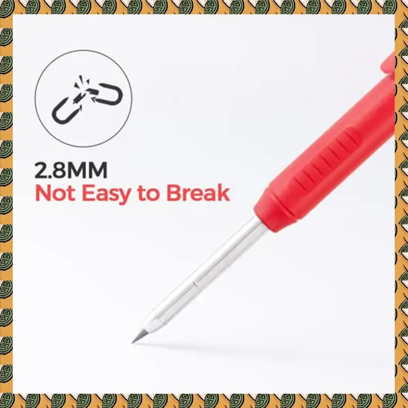

Construction Pencils With 18 Pcs 2.8Mm Refills, Deep Hole Woodworking Maker With Built-In Sharpener
