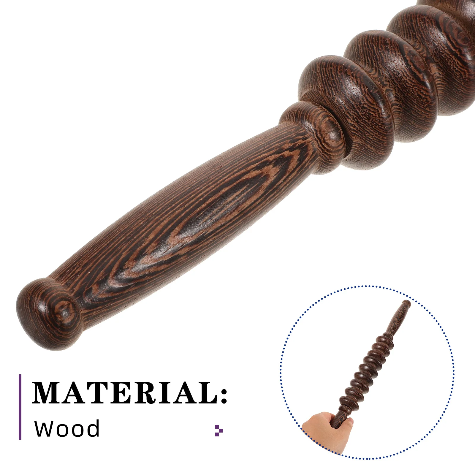 Rodillo de masaje de madera, masajeador de terapia de madera de mano para cuerpo completo, pierna, músculo, tejido profundo, rodillo de masaje