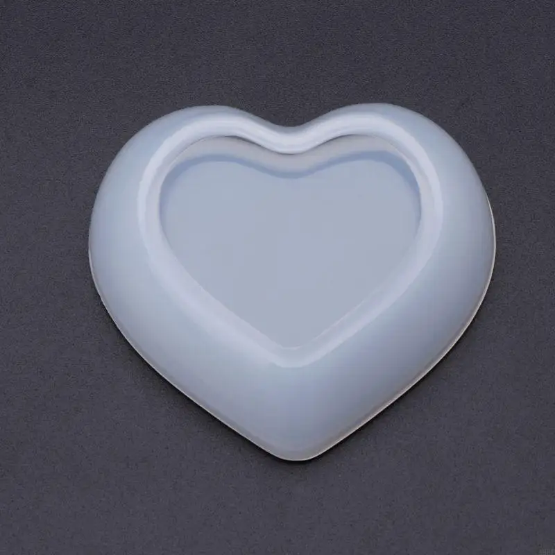 

A9BF Heart Square Mold Durable Crafts Disc Plate Epoxy Resin Silicone Mold DIY Cake Fondant Geometric Charm Decor