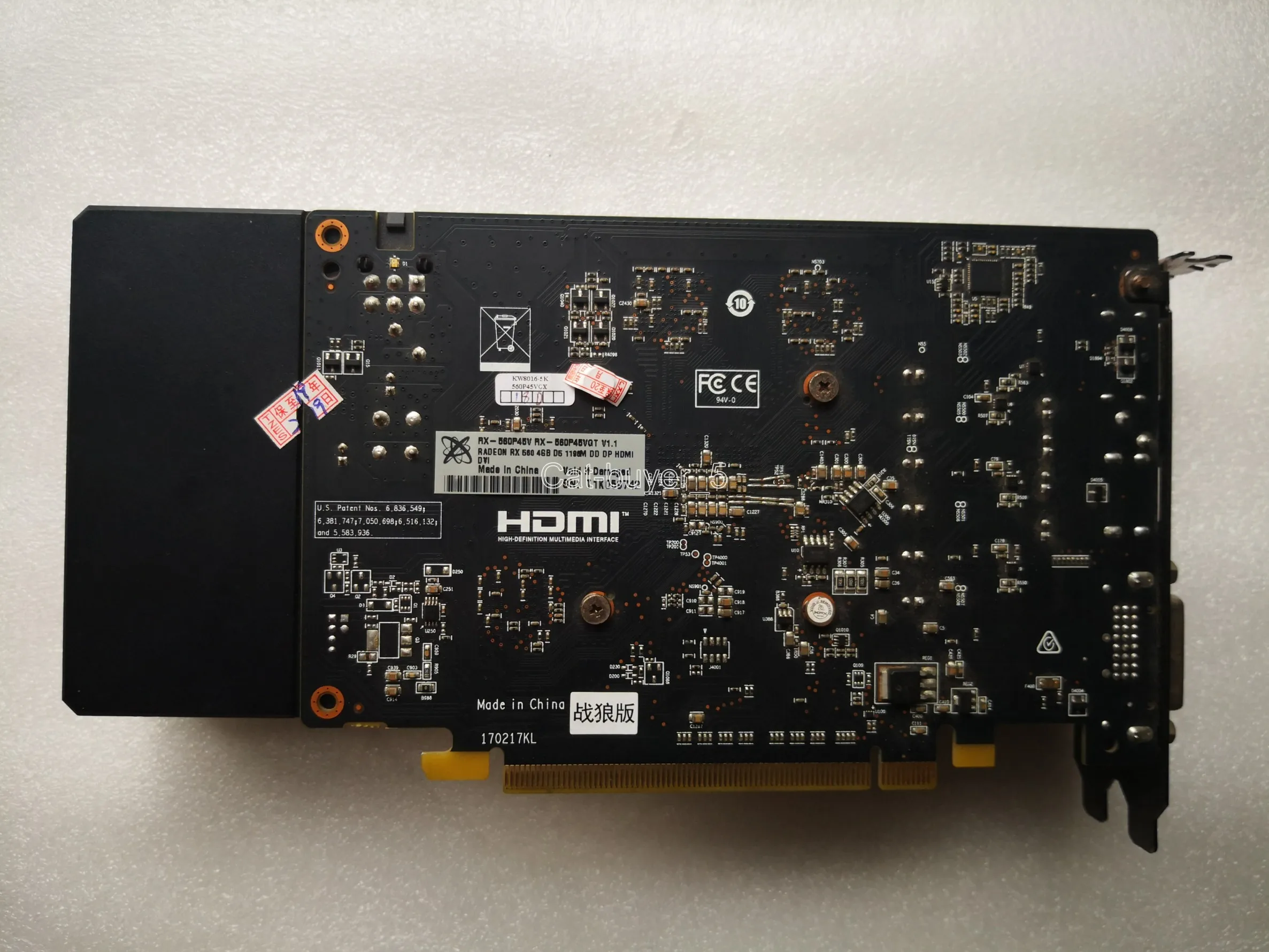 Kartu Video PCI-E DP DVI HDMI Digunakan AMD Radeon RX560 4GB GDDR5